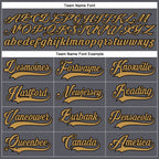Custom Steel Gray Old Gold-Black Hockey Lace Neck Jersey photo 3