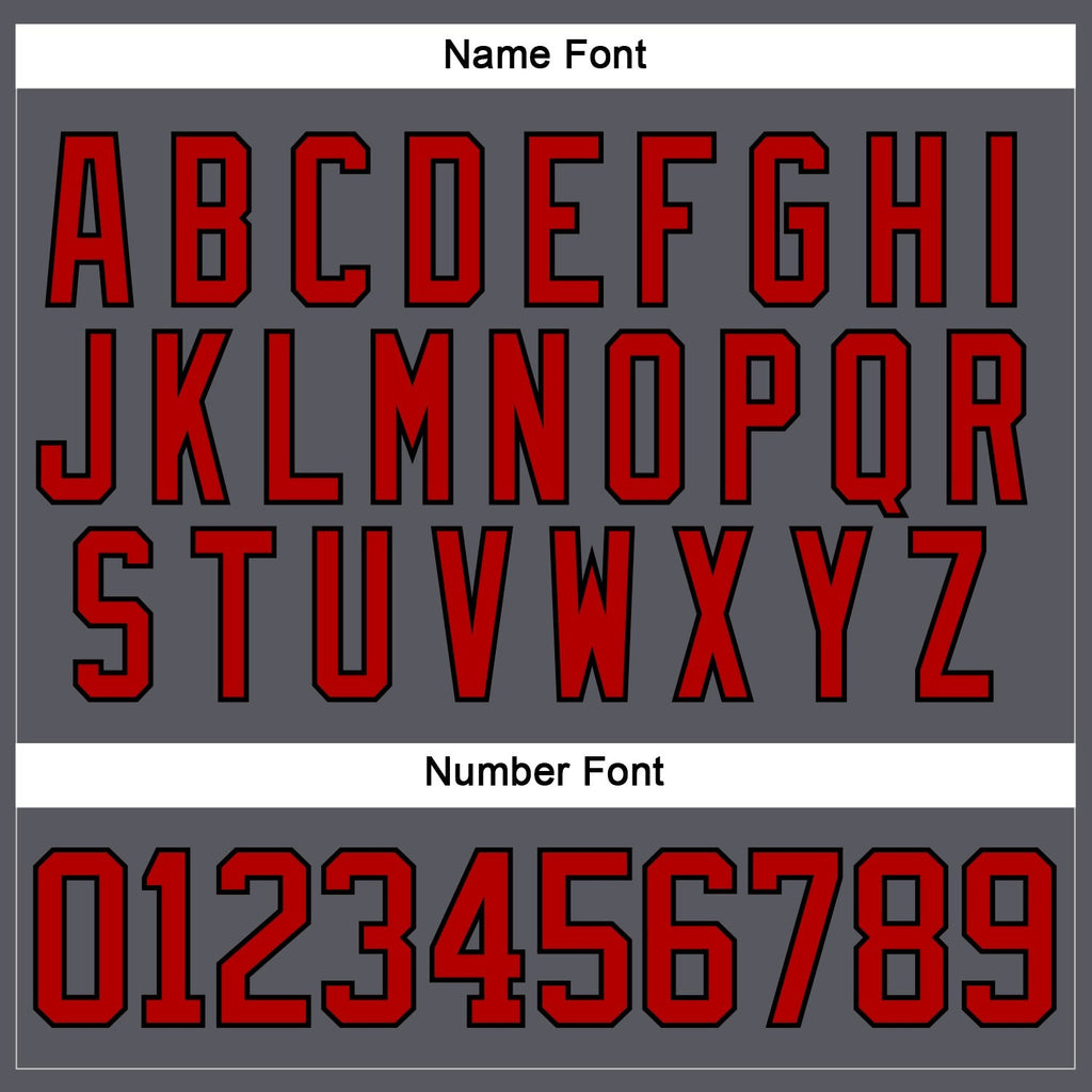 Custom Steel Gray Red-Black Hockey Lace Neck Jersey photo 5