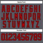 Custom Steel Gray Red-Black Hockey Lace Neck Jersey photo 5