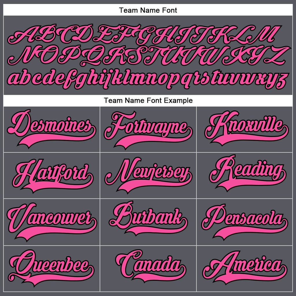 Custom Steel Gray Pink-Black Hockey Lace Neck Jersey photo 3