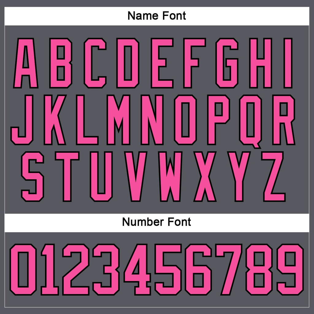 Custom Steel Gray Pink-Black Hockey Lace Neck Jersey photo 4