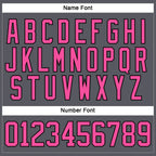 Custom Steel Gray Pink-Black Hockey Lace Neck Jersey photo 4