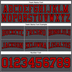 Custom Stitched Steel Gray Red-Black Football Pullover Sweatshirt Hoodie photo 3