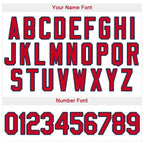 Custom White Red-Navy Baseball Jersey photo 3
