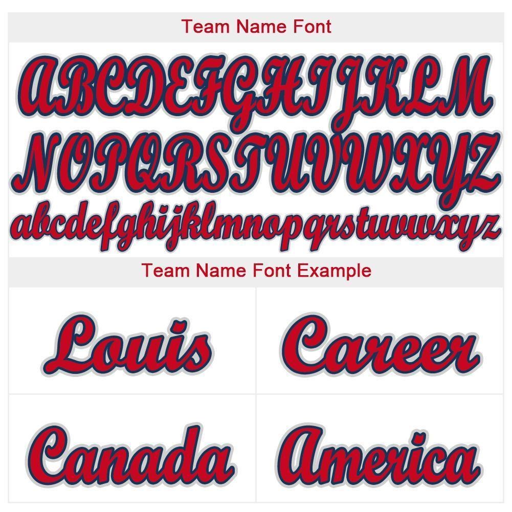 Custom White Red-Navy Baseball Jersey photo 4