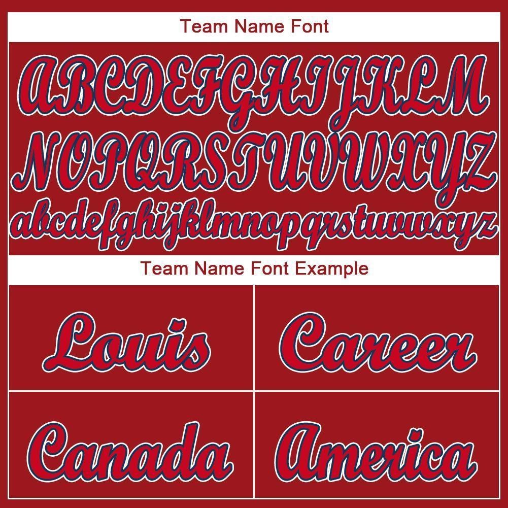Custom Red White-Navy Baseball Jersey photo 4