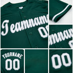 Custom Kelly Green White-Gray Baseball Jersey detail