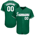 Custom Kelly Green White-Gray Baseball Jersey photo 1