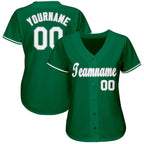 Custom Kelly Green White-Gray Baseball Jersey photo 2