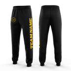 Custom Black Gold Fleece Jogger Sweatpants