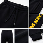 Custom Black Gold Fleece Jogger Sweatpants detail