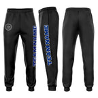 Custom Black Royal-White Fleece Jogger Sweatpants photo 1