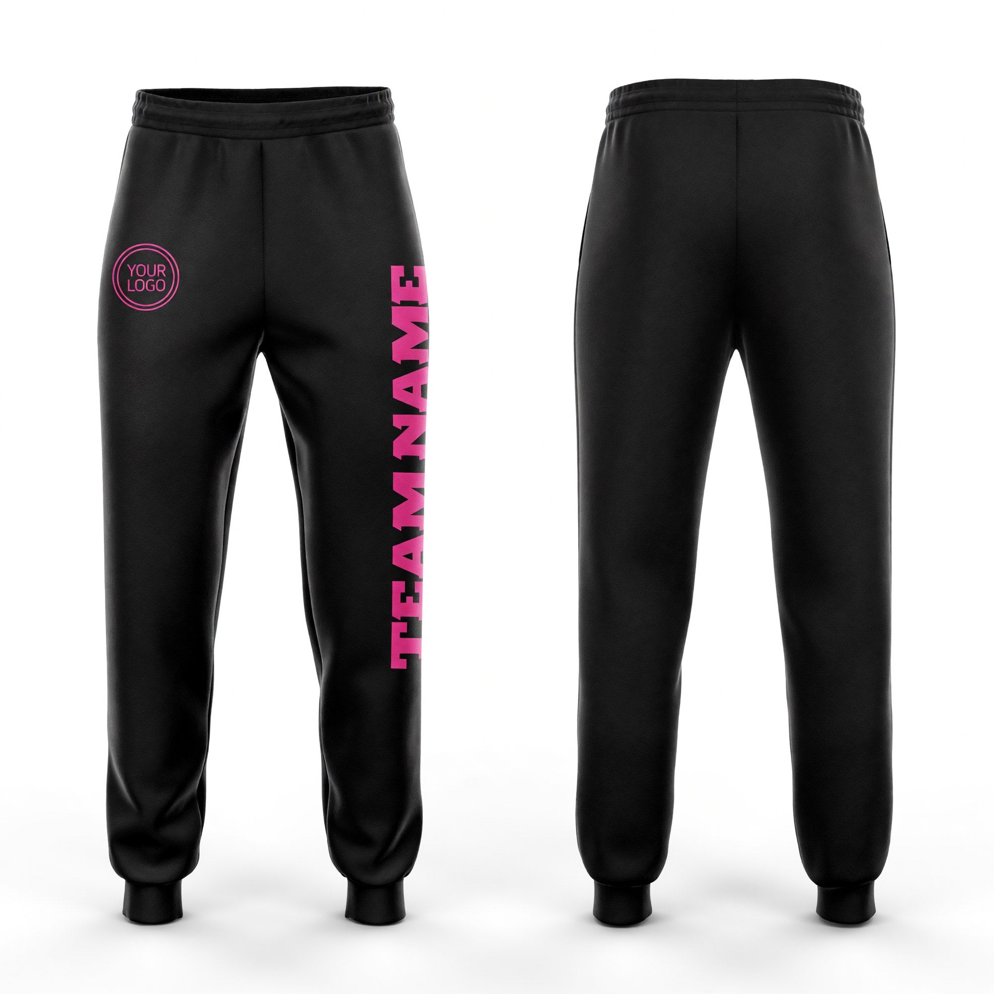 Custom Black Pink Fleece Jogger Sweatpants