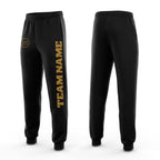 Custom Black Old Gold Fleece Jogger Sweatpants
