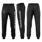 Custom Black Gray Fleece Jogger Sweatpants photo 1