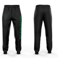 Custom Black Kelly Green Fleece Jogger Sweatpants