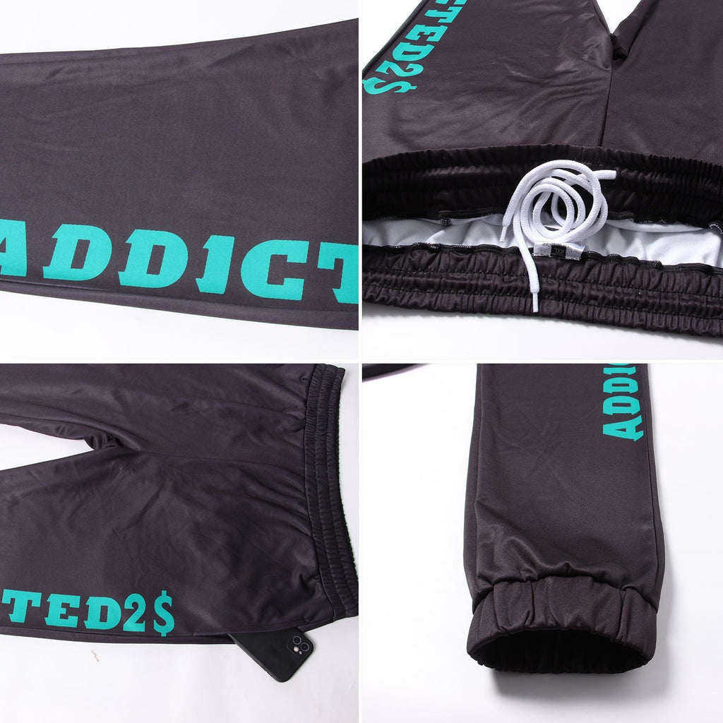 Custom Black Kelly Green Fleece Jogger Sweatpants photo 3