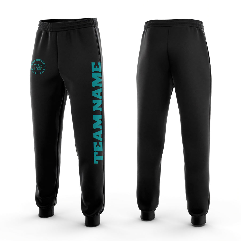 Custom Black Aqua Fleece Jogger Sweatpants