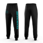 Custom Black Aqua Fleece Jogger Sweatpants