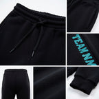 Custom Black Aqua Fleece Jogger Sweatpants detail