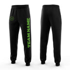 Custom Black Neon Green Fleece Jogger Sweatpants