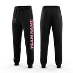 Custom Black Medium Pink Fleece Jogger Sweatpants