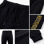 Custom Black Black-Gold Fleece Jogger Sweatpants detail