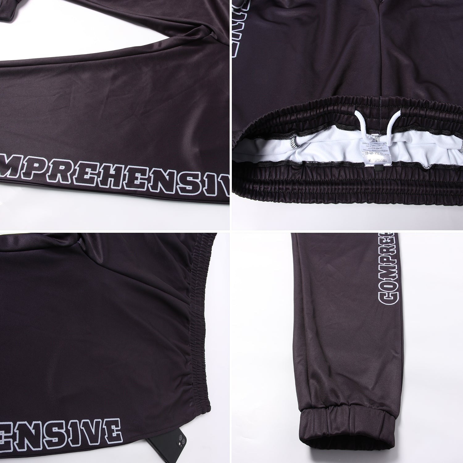 Custom Black Black-Gray Fleece Jogger Sweatpants photo 3