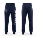 Custom Navy White Fleece Jogger Sweatpants