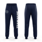 Custom Navy White Fleece Jogger Sweatpants