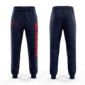 Custom Navy Red Fleece Jogger Sweatpants