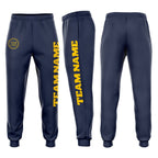 Custom Navy Gold Fleece Jogger Sweatpants photo 1