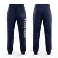Custom Navy Gray Fleece Jogger Sweatpants