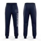Custom Navy Gray Fleece Jogger Sweatpants