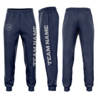 Custom Navy Gray Fleece Jogger Sweatpants photo 1