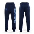 Custom Navy Light Blue Fleece Jogger Sweatpants