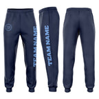 Custom Navy Light Blue Fleece Jogger Sweatpants photo 1