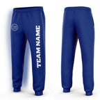 Custom Royal White Fleece Jogger Sweatpants