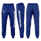 Custom Royal White Fleece Jogger Sweatpants photo 1