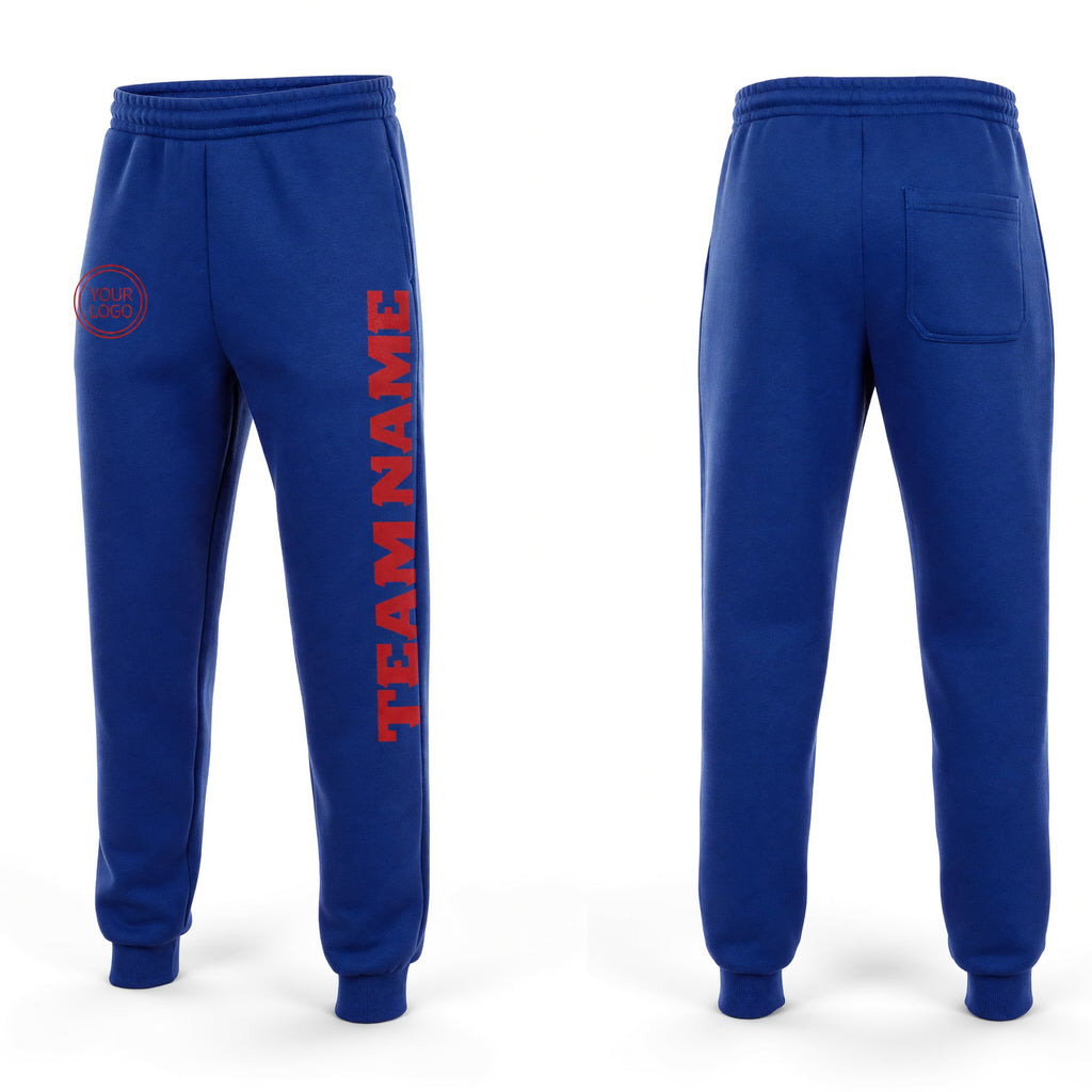 Custom Royal Red Fleece Jogger Sweatpants