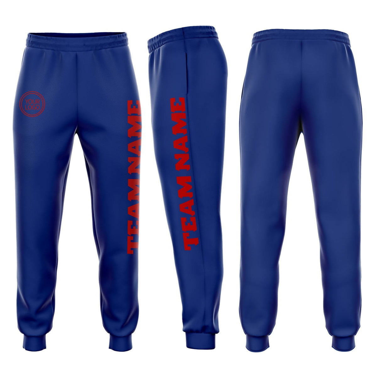 Custom Royal Red Fleece Jogger Sweatpants photo 1