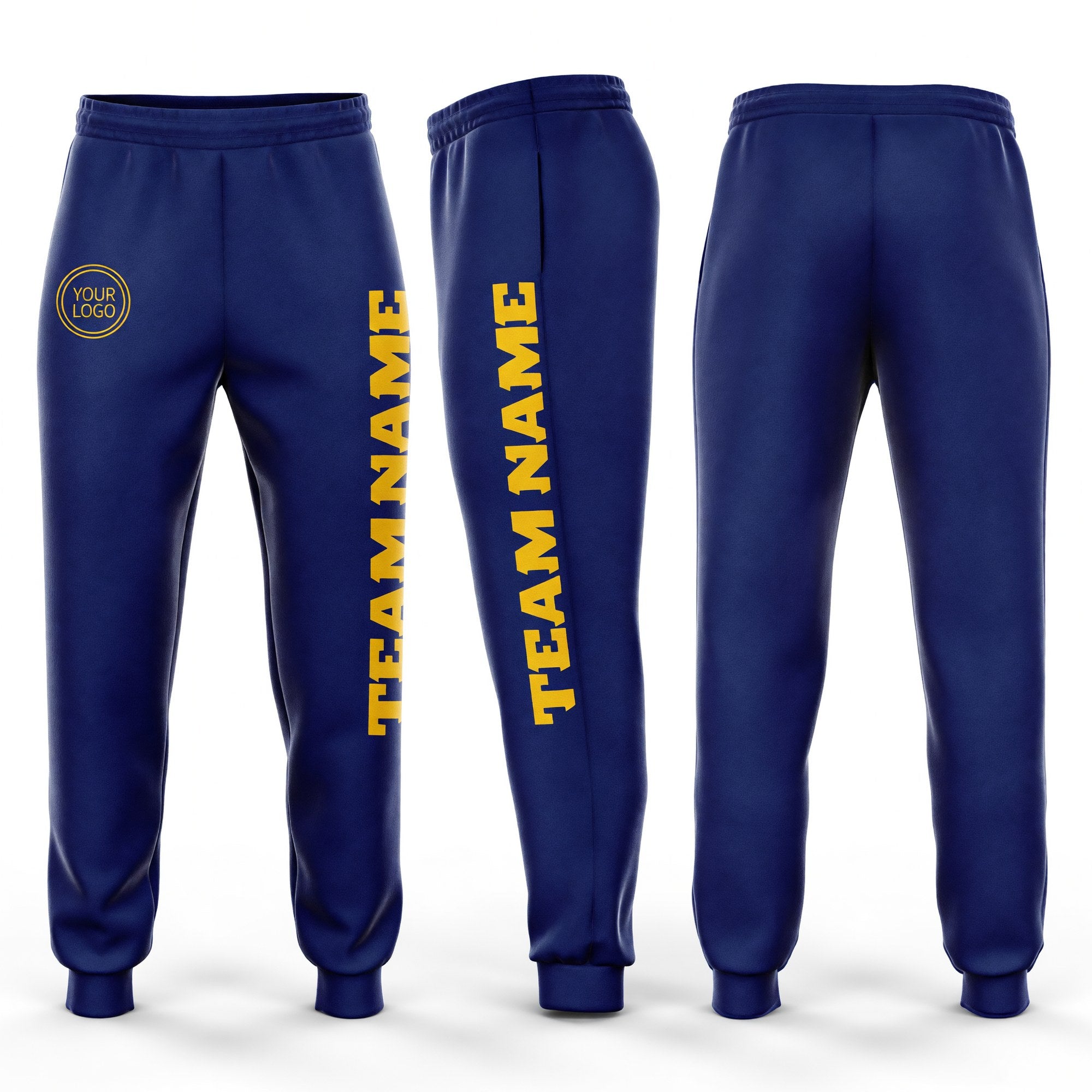 Custom Royal Gold Fleece Jogger Sweatpants