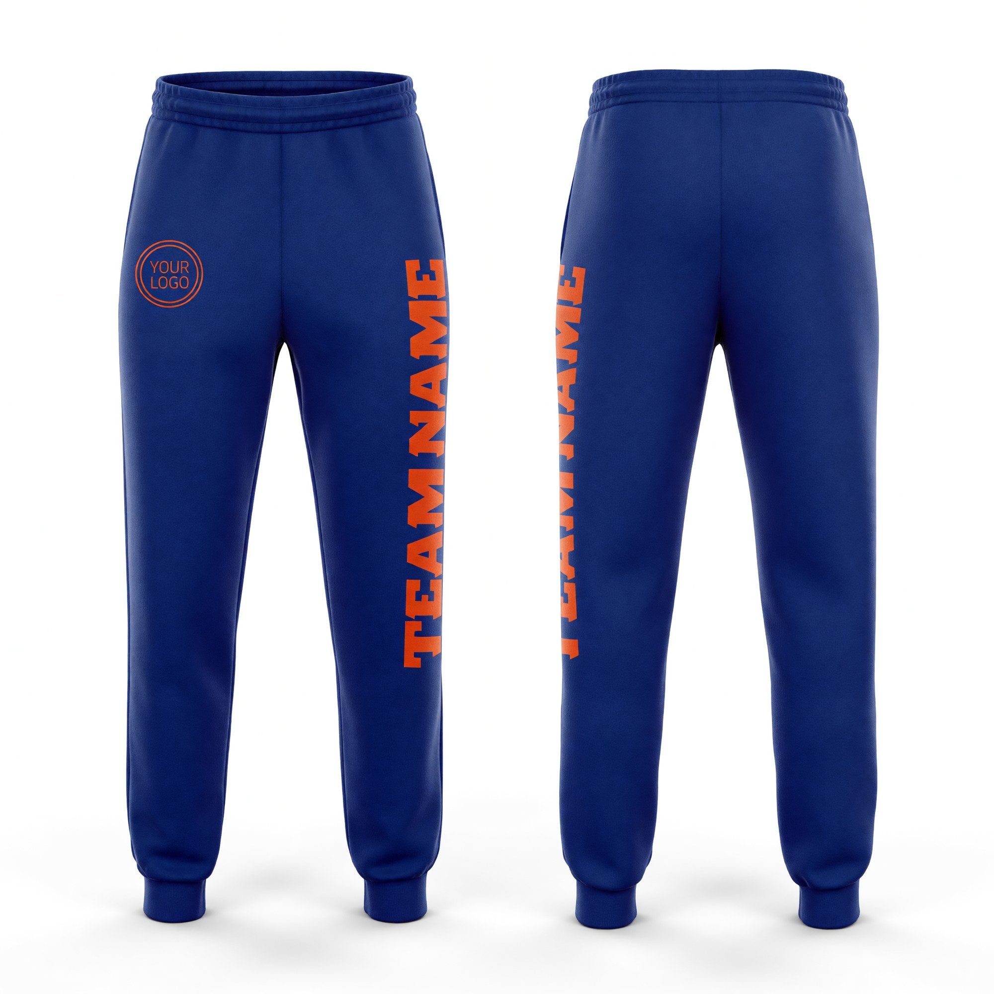 Custom Royal Orange Fleece Jogger Sweatpants