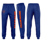 Custom Royal Orange Fleece Jogger Sweatpants photo 1