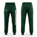 Custom Green Cream Fleece Jogger Sweatpants