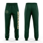 Custom Green Cream Fleece Jogger Sweatpants