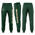 Custom Green Cream Fleece Jogger Sweatpants photo 1