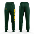 Custom Green Gold Fleece Jogger Sweatpants