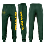 Custom Green Gold Fleece Jogger Sweatpants photo 1