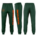 Custom Green Orange Fleece Jogger Sweatpants photo 1